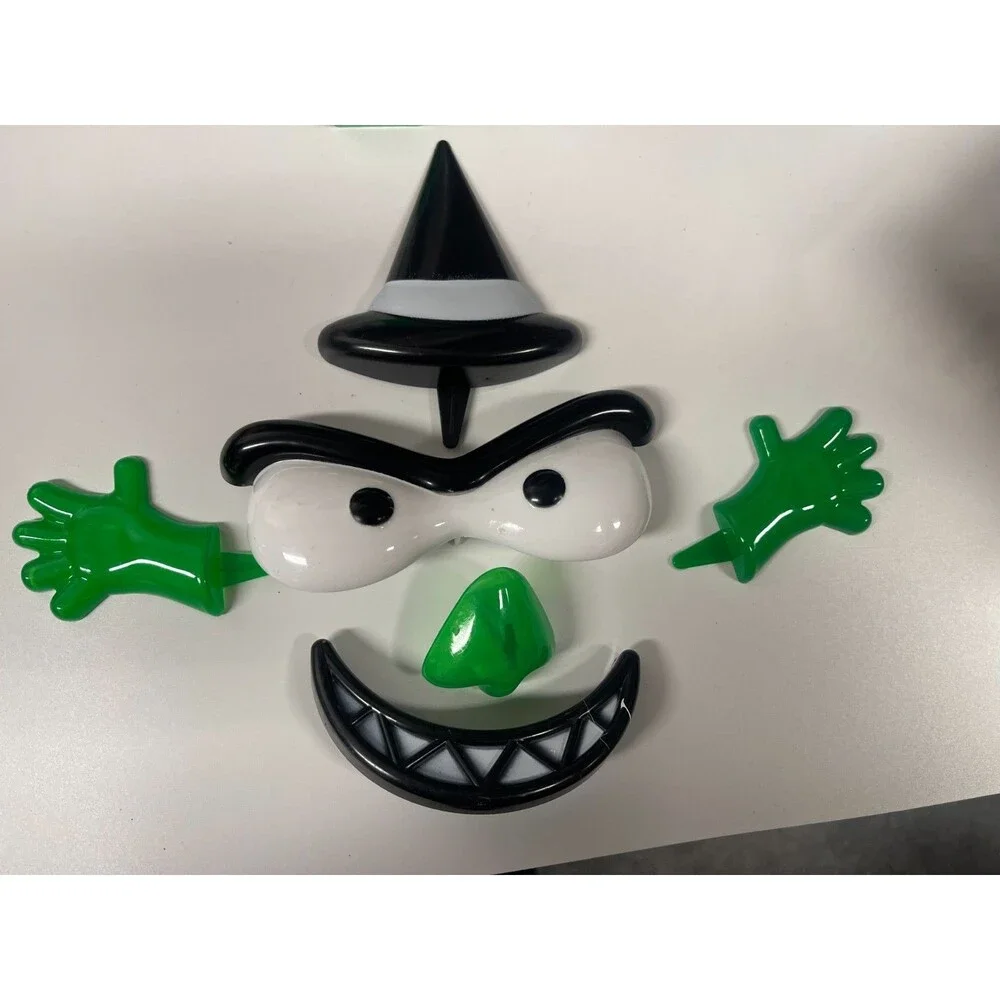 Pumpkin Decorating Kit 4 Designs Includes Frankenstein, Bat, Witch, & Pink Bow S